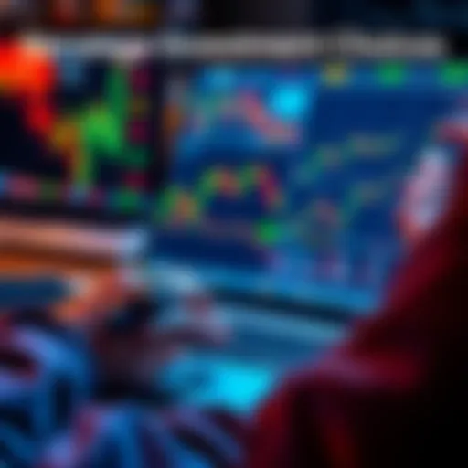 A person analyzing stock market trends on a laptop with charts and graphs visible, representing investment research