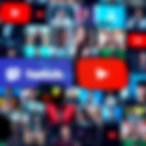 A collage of YouTube and Twitch logos with thumbnails of streamers discussing theories
