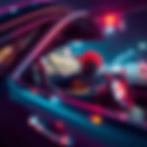 A street racer sits in a modified car, preparing to race for money under neon lights