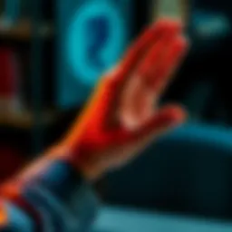 A person showing a stroking technique with their hand, focusing on precision and skill