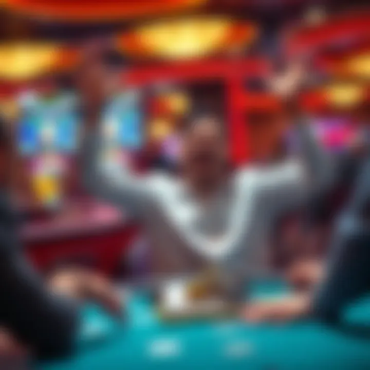 A person celebrating a big win at a gambling table, showing excitement and joy after turning a small bankroll into profit.