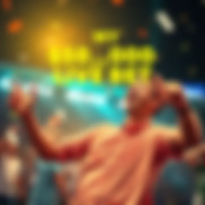 A person celebrating after winning a large sum from live betting, showing excitement and joy.