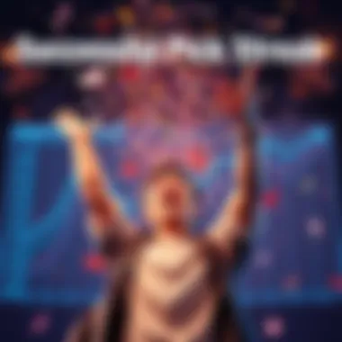 A person celebrating a successful 30-day streak of daily picks, throwing confetti in the air with a chart showing positive results in the background.