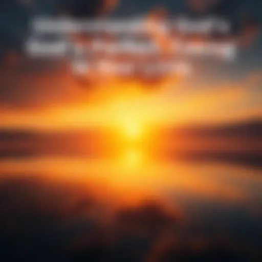A serene sunrise reflecting on the surface of a calm lake, symbolizing new beginnings and divine timing.
