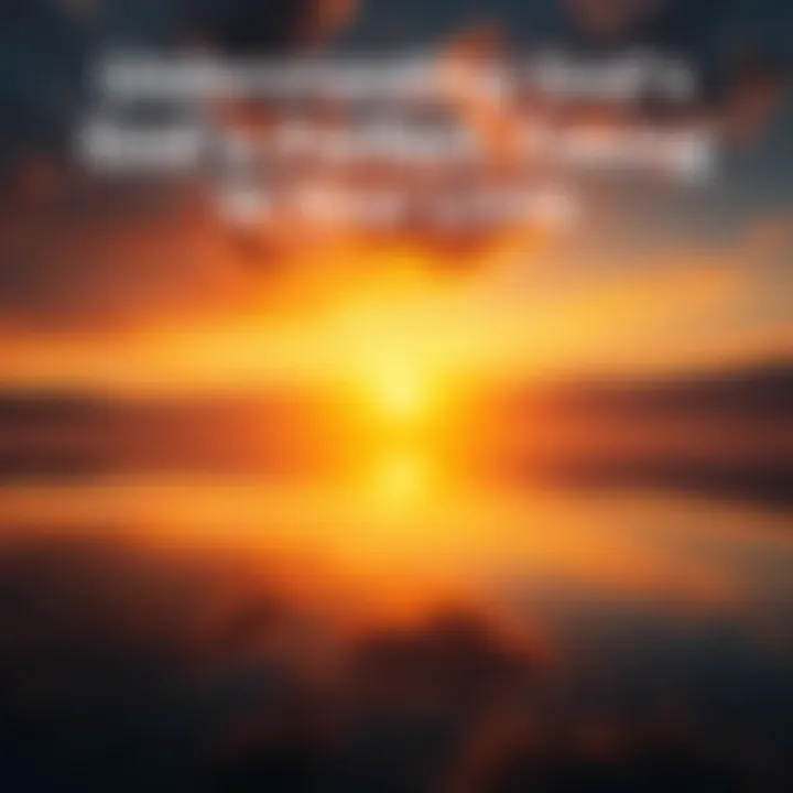 A serene sunrise reflecting on the surface of a calm lake, symbolizing new beginnings and divine timing.