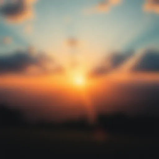 A beautiful sunrise illuminating a calm landscape symbolizing hope and positivity
