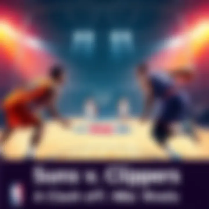 Players from the Phoenix Suns and Los Angeles Clippers competing on the basketball court during a game