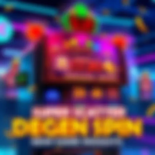 Colorful slot machine with exciting symbols and features from Super Scatter Degen Spin game