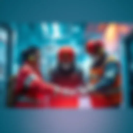 Support in Action A team member providing assistance during a critical situation, showing urgency and collaboration.