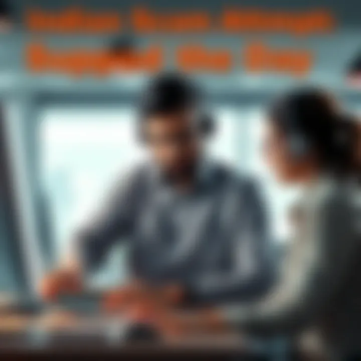 A support team member helps a customer recover their account after a scam attempt, showing urgency and professionalism.