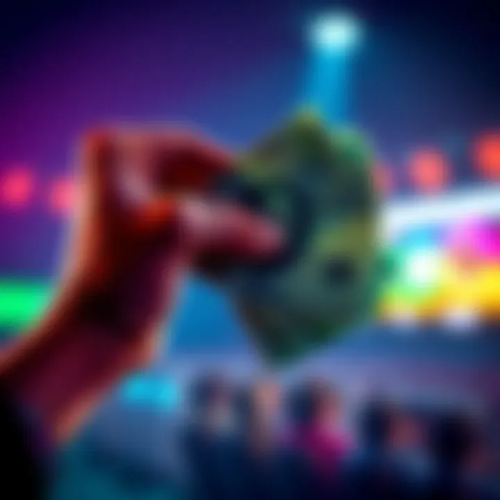 A hand holding a cash bonus from a betting account, representing unexpected winnings.