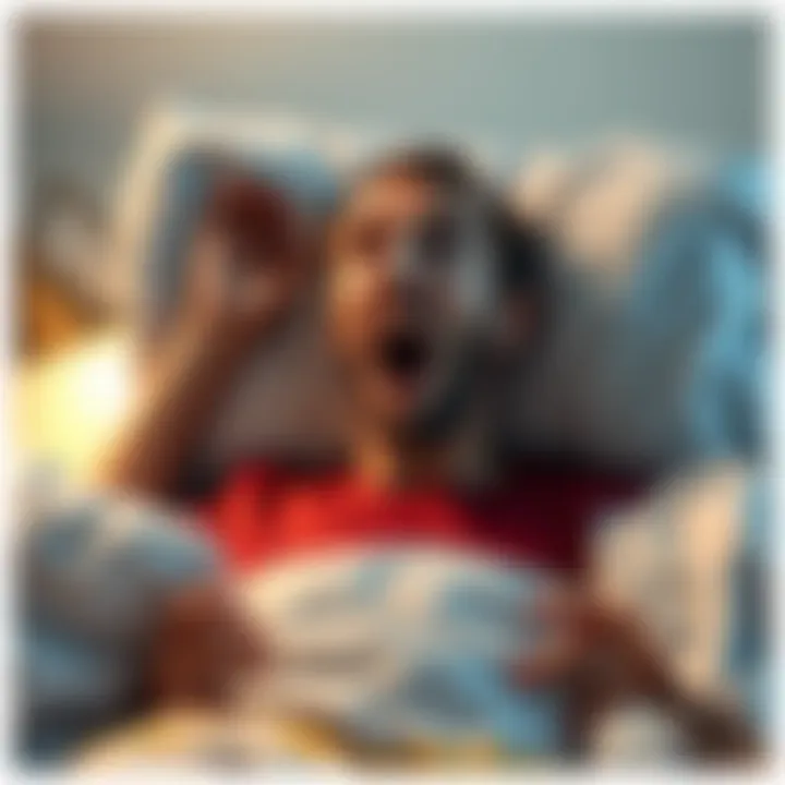 Person waking up in bed, surprised and excited after winning a parlay bet