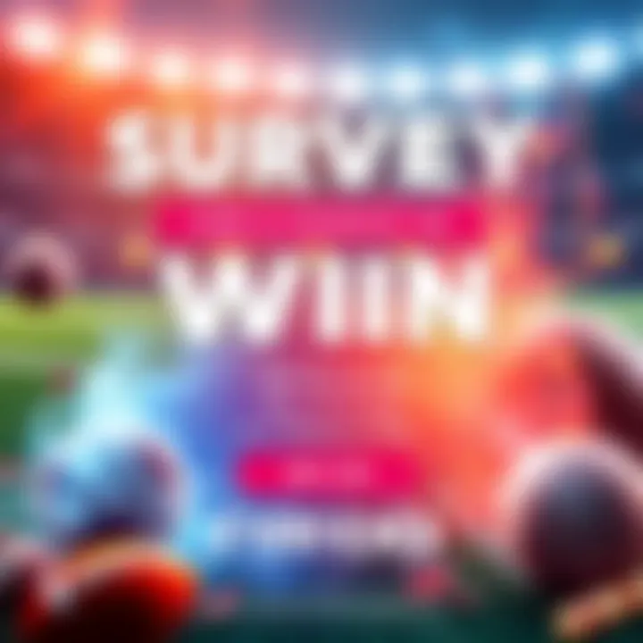 Survey for a Chance to Win A banner showing a survey invitation with a betting theme and a $100 prize. Visuals include sports icons and a call to action.