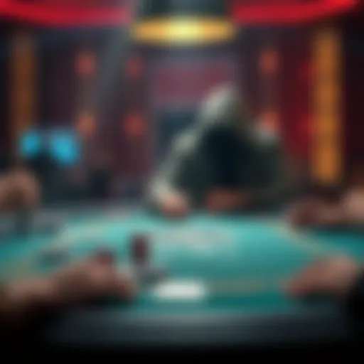 A card game table with a player in shadow, highlighting concerns of a scam.