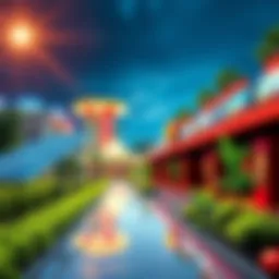 A modern casino with solar panels and green landscaping, highlighting eco-friendly initiatives in gaming.