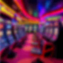 Colorful slot machines and gaming tables in the new Sweeper Casino, showcasing a vibrant atmosphere for players