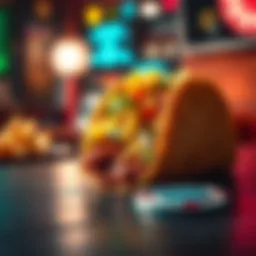 Taco with a Betting Chip A taco sitting on a table next to a $225 betting chip, illustrating the unusual bet culture around food.