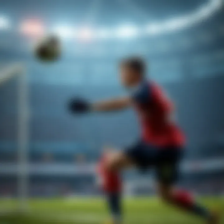 Tage aiming for the goal during a game, showcasing his six shots on target