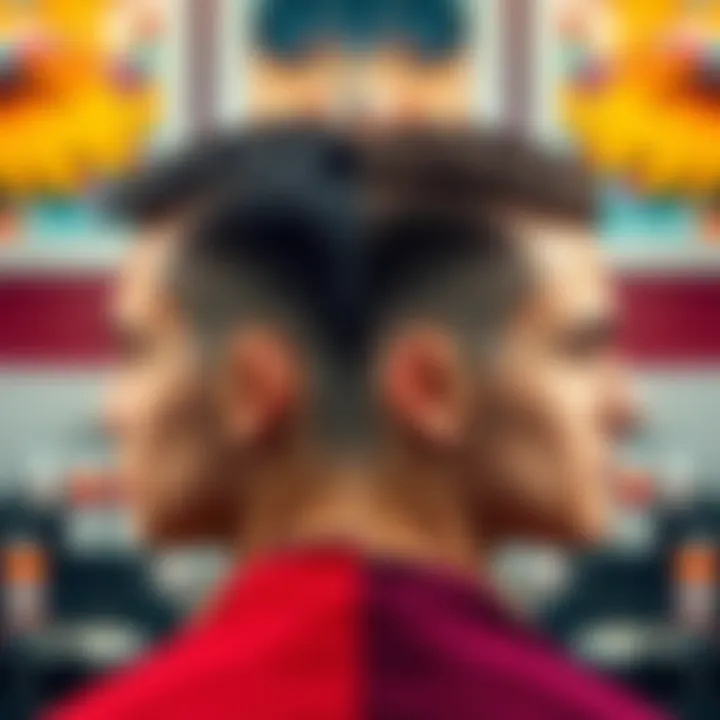 A split image showing a classic tail haircut on one side and a trendy fade haircut on the other, highlighting their distinct styles.