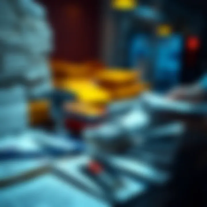 Individual sorting through receipts and records related to gambling winnings for tax reporting