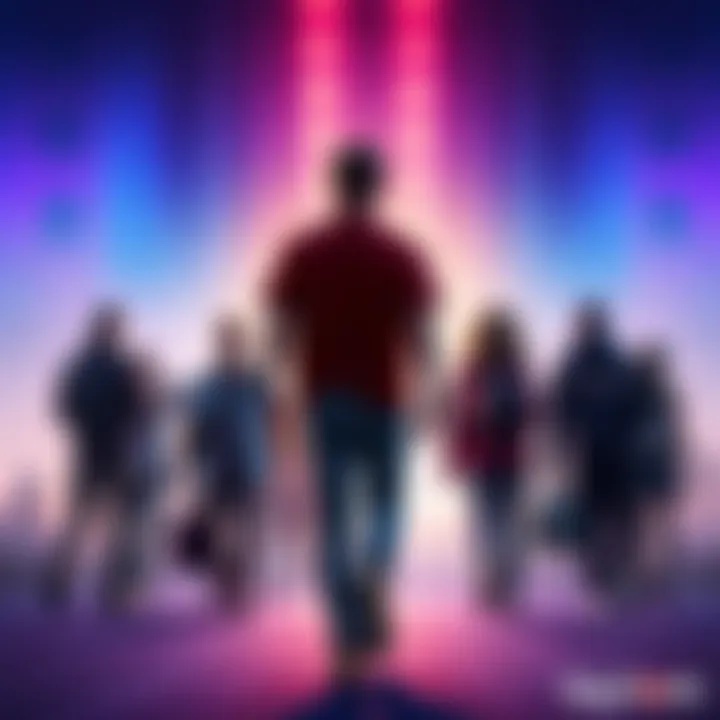 A person walking away from a group, symbolizing departure and change