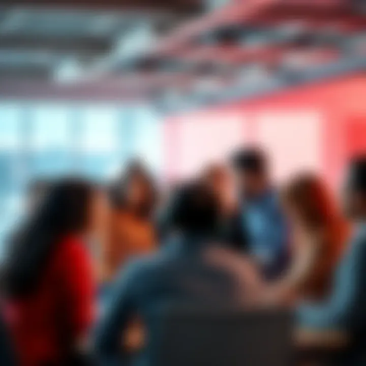 A diverse group of people brainstorming together, sharing ideas and strategies for smart picks in a vibrant setting.