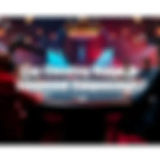 Televised poker championship table A poker championship table with players and cameras capturing the action during a high-stakes game, showcasing chips and cards on the table.