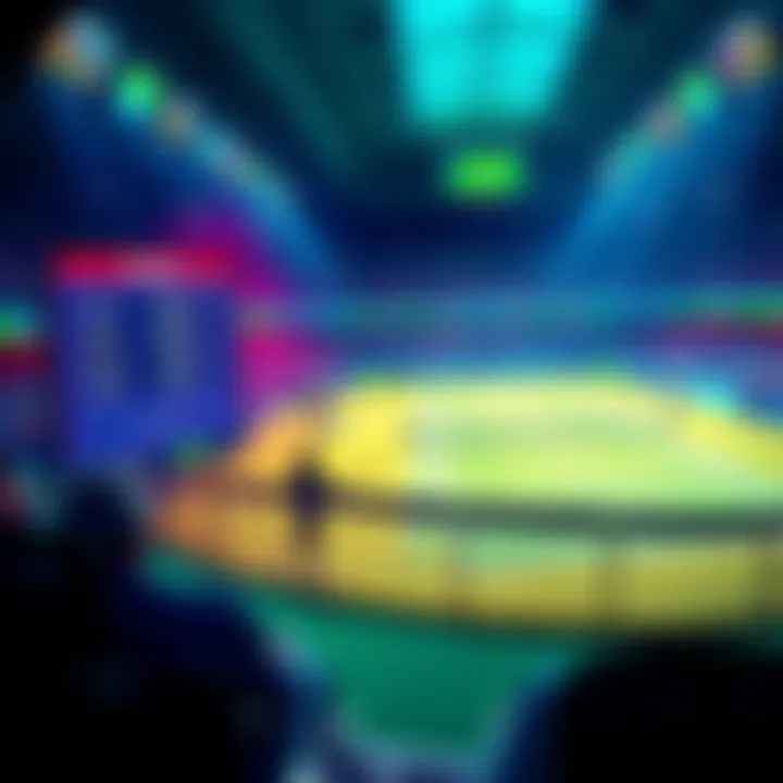 A tennis match scene with betting odds displayed on a screen