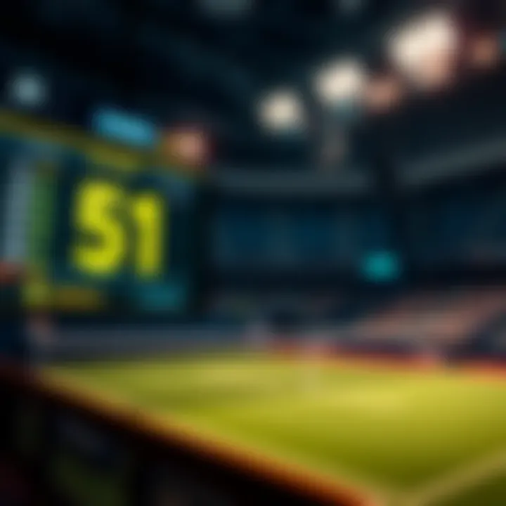 Tennis Betting Odds A close-up of a tennis match with betting odds displayed on a screen, highlighting a 51/49 split