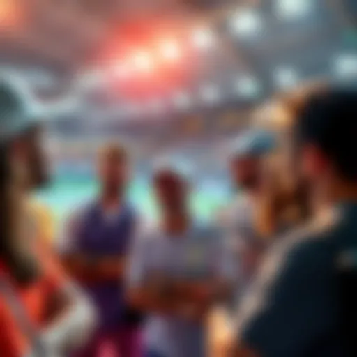 Tennis Fans Discuss Predictions Group of tennis fans sharing their predictions and thoughts about upcoming matches