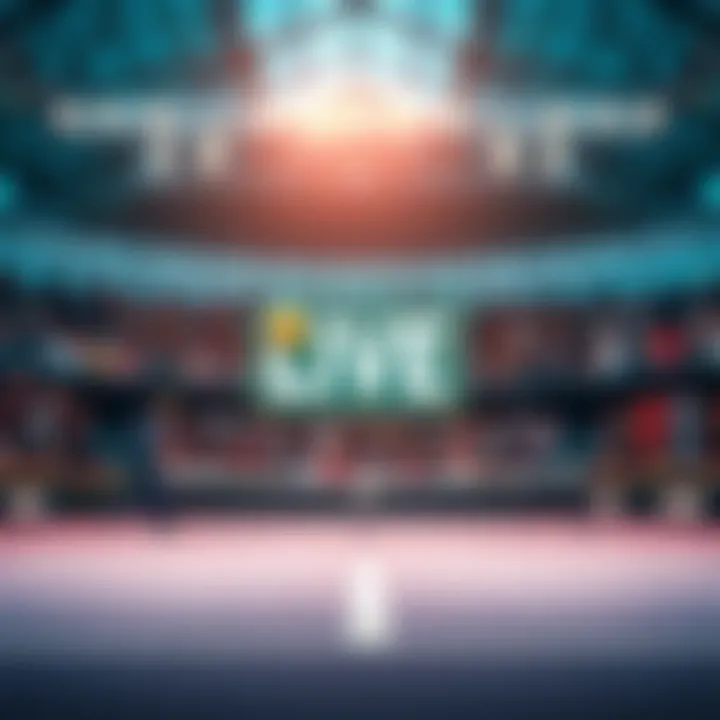 A tennis match in action with a visual element indicating live betting, showing disappointed fans in the background.