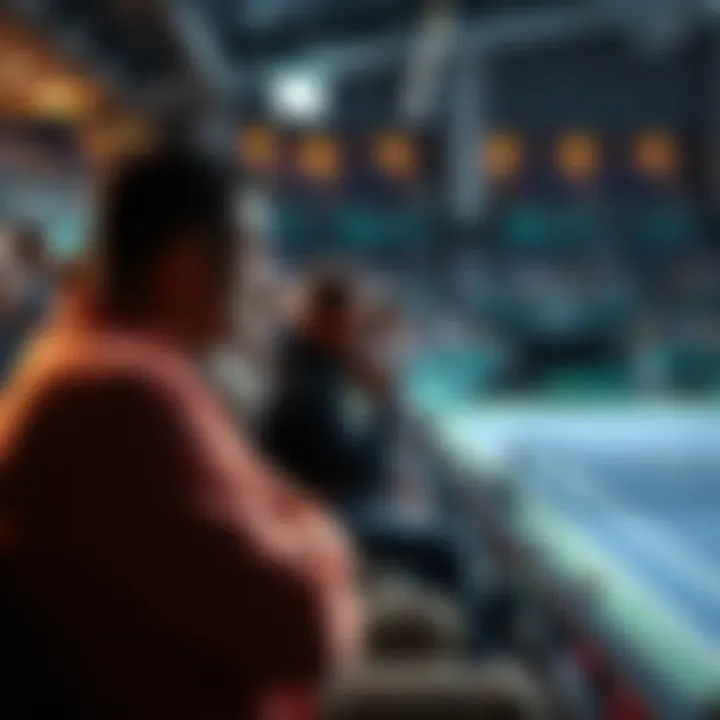 Frustrated fans waiting in the stands as a tennis match is delayed