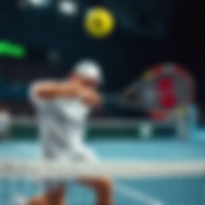 Tennis Player Hitting a Ball A tennis player in action hitting a ball during an exciting match