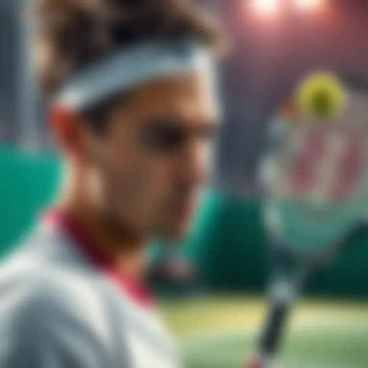 Tennis player losing a lead A tennis player looks frustrated after missing an easy shot, showing emotions of disappointment on the court.