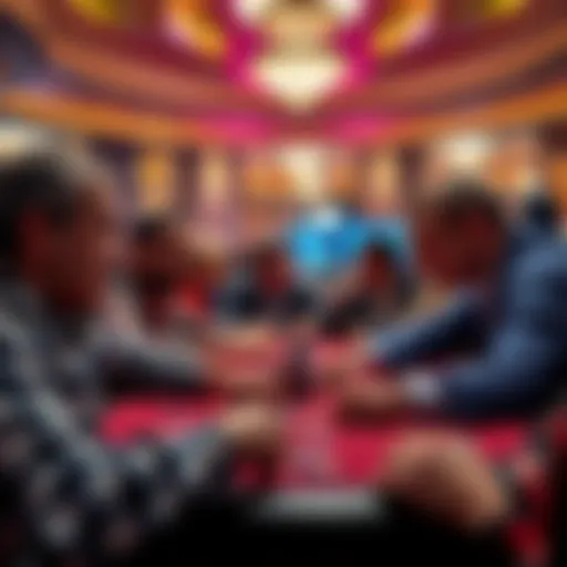 Players at Bellagio poker room show frustration during a tense game with raised voices and intense expressions.