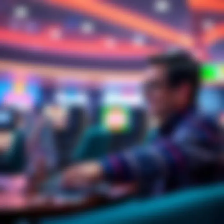 A person examining a laptop with crypto casino games on the screen, looking satisfied while placing a small bet.