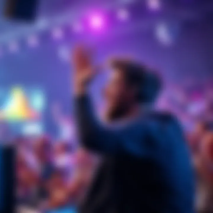 Testy speaking excitedly during a live stream with fans cheering in the background