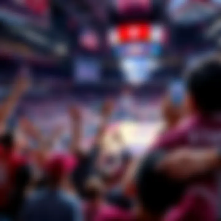 Fans cheering as Texas A&M and Houston face off in an intense March Madness game