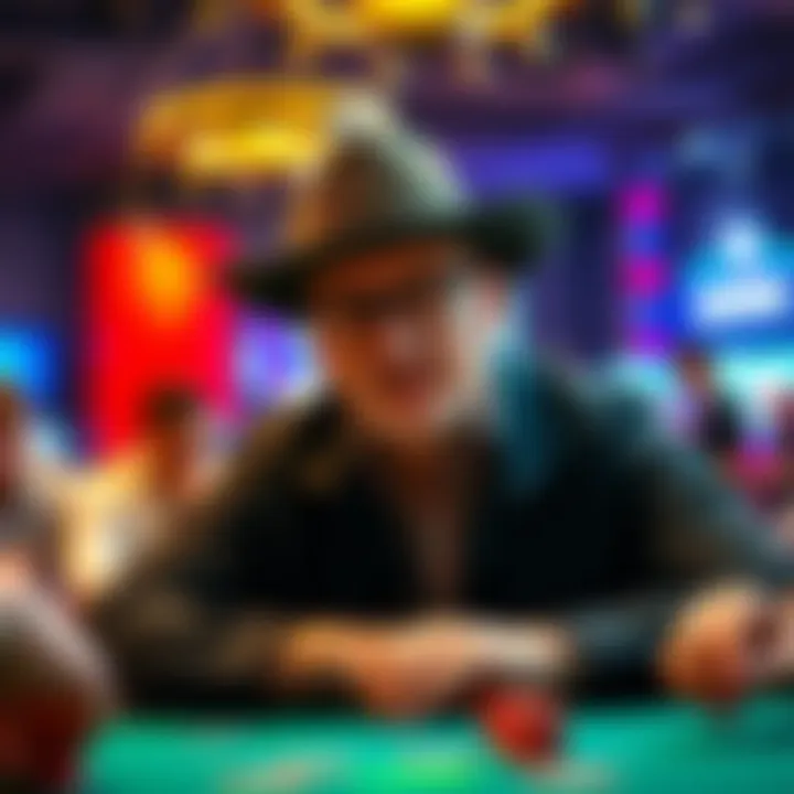 Texas Mike in a tense moment at the poker table, sweating as he faces opponents after making a risky bluff for a $4.2 million pot