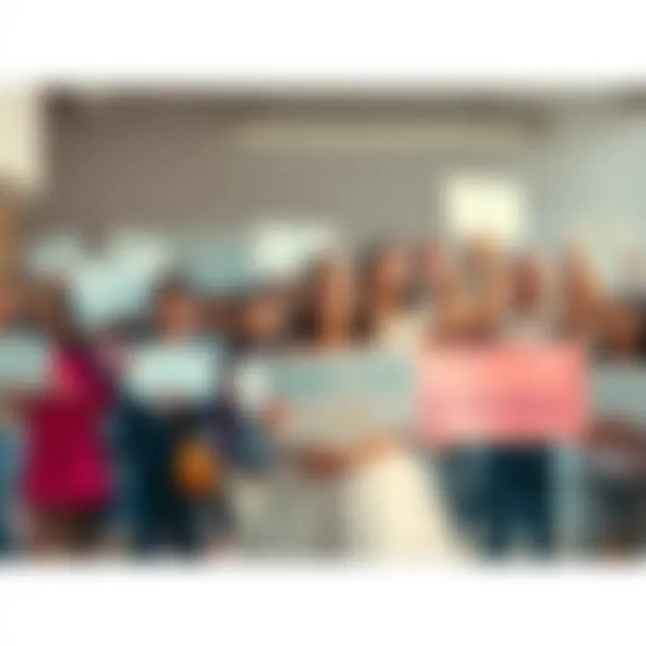 Thank You to Our Princess A group of people holding banners expressing gratitude to a princess, showcasing their appreciation and joy.