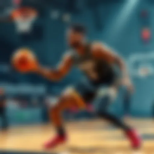 Ausar Thompson guarding Jalen Brunson on the basketball court, preventing him from scoring.