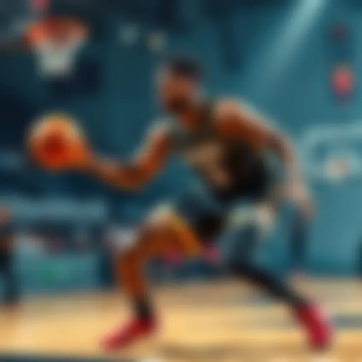 Ausar Thompson guarding Jalen Brunson on the basketball court, preventing him from scoring.