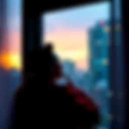 A person deep in thought, gazing outside a window, reflecting on reality