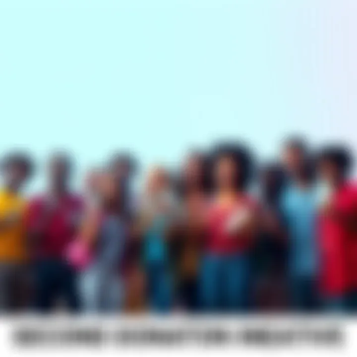 A group of diverse people holding tickets and smiling together, representing community support for a charity campaign.