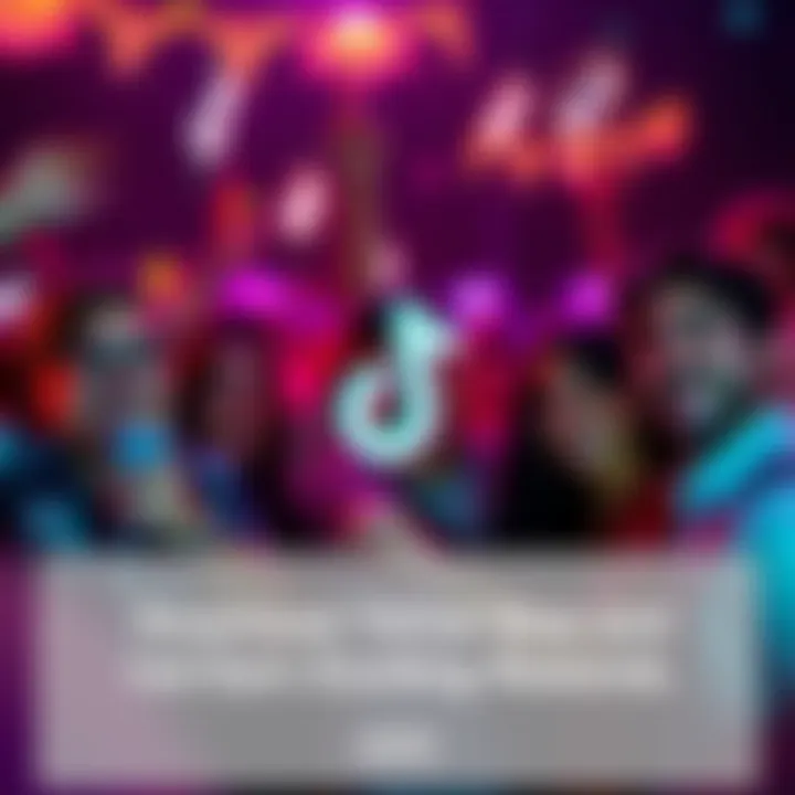 A group of friends enjoying TikTok, with rewards icons appearing around them.