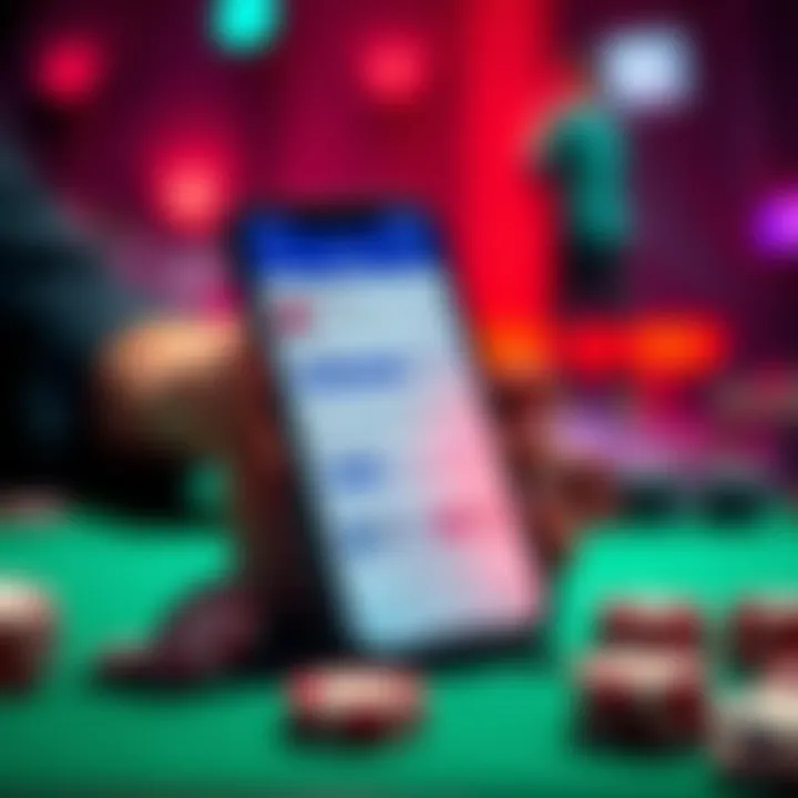 TiltFree app for poker players A smartphone displaying the TiltFree app interface, showing meditation tools and session tracking features for poker players