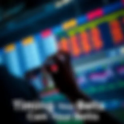 A person examining sports betting lines on a smartphone, showing the fluctuating numbers and graphs related to betting odds.