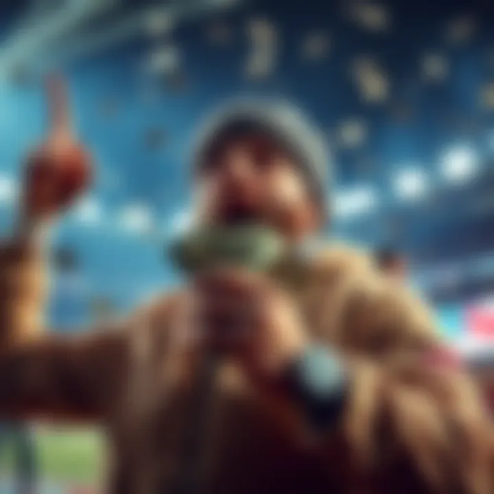 A person celebrating with cash after a sports injury leads to extra betting funds.