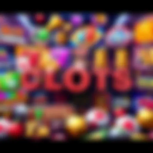 A collage of popular online slot games and casino logos