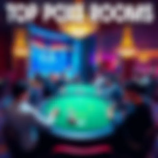 A collage of popular poker rooms in Las Vegas including the Wynn and Venetian with players at tables
